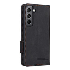 Leather Case Stands Flip Cover Holder L09Z for Samsung Galaxy S22 5G Black