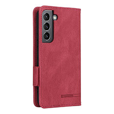 Leather Case Stands Flip Cover Holder L09Z for Samsung Galaxy S22 5G Red