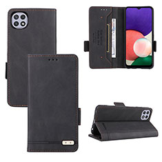 Leather Case Stands Flip Cover Holder L10Z for Samsung Galaxy F42 5G Black