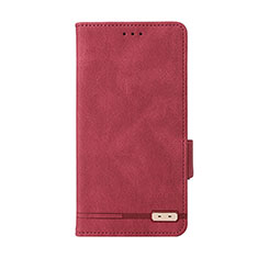 Leather Case Stands Flip Cover Holder L11Z for Samsung Galaxy A22s 5G Red