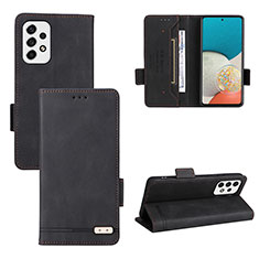 Leather Case Stands Flip Cover Holder L11Z for Samsung Galaxy A53 5G Black