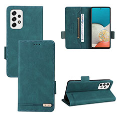 Leather Case Stands Flip Cover Holder L11Z for Samsung Galaxy A53 5G Green