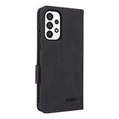 Leather Case Stands Flip Cover Holder L11Z for Samsung Galaxy A73 5G Black