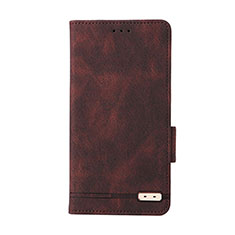 Leather Case Stands Flip Cover Holder L11Z for Samsung Galaxy F42 5G Brown