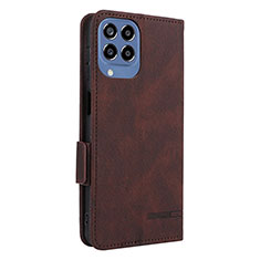 Leather Case Stands Flip Cover Holder L11Z for Samsung Galaxy M33 5G Brown