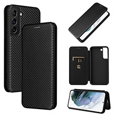 Leather Case Stands Flip Cover Holder L11Z for Samsung Galaxy S21 Plus 5G Black