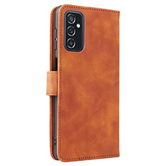 Leather Case Stands Flip Cover Holder L12Z for Samsung Galaxy M52 5G Brown