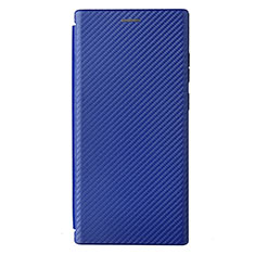 Leather Case Stands Flip Cover Holder L12Z for Samsung Galaxy S23 Ultra 5G Blue