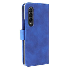 Leather Case Stands Flip Cover Holder L12Z for Samsung Galaxy Z Fold3 5G Blue