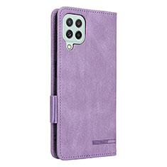 Leather Case Stands Flip Cover Holder L13Z for Samsung Galaxy A22 4G Purple