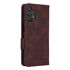 Leather Case Stands Flip Cover Holder L13Z for Samsung Galaxy A32 4G Brown