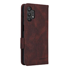 Leather Case Stands Flip Cover Holder L13Z for Samsung Galaxy A32 5G Brown