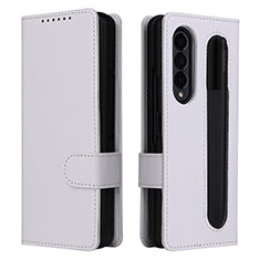 Leather Case Stands Flip Cover Holder L14Z for Samsung Galaxy Z Fold3 5G White