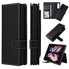 Leather Case Stands Flip Cover Holder L17Z for Samsung Galaxy Z Fold4 5G Black