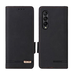 Leather Case Stands Flip Cover Holder L18Z for Samsung Galaxy Z Fold3 5G Black