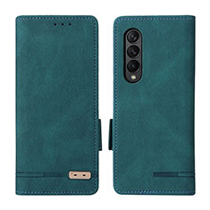 Leather Case Stands Flip Cover Holder L18Z for Samsung Galaxy Z Fold3 5G Green