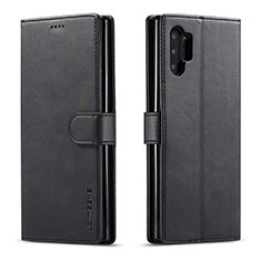 Leather Case Stands Flip Cover Holder LC1 for Samsung Galaxy M32 5G Black