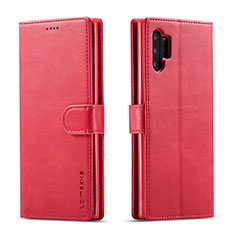Leather Case Stands Flip Cover Holder LC1 for Samsung Galaxy M32 5G Hot Pink