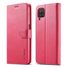 Leather Case Stands Flip Cover Holder LC1 for Samsung Galaxy M33 5G Hot Pink