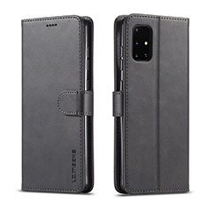 Leather Case Stands Flip Cover Holder LC1 for Samsung Galaxy M51 Black