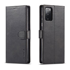 Leather Case Stands Flip Cover Holder LC1 for Samsung Galaxy M52 5G Black