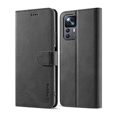 Leather Case Stands Flip Cover Holder LC1 for Xiaomi Mi 12T 5G Black