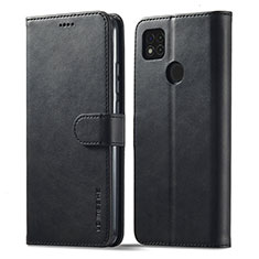 Leather Case Stands Flip Cover Holder LC1 for Xiaomi Redmi 10A 4G Black