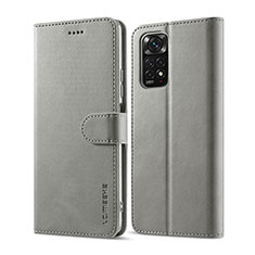 Leather Case Stands Flip Cover Holder LC1 for Xiaomi Redmi Note 12 Pro 4G Gray