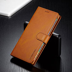 Leather Case Stands Flip Cover Holder LC2 for Huawei Honor 50 Lite Light Brown