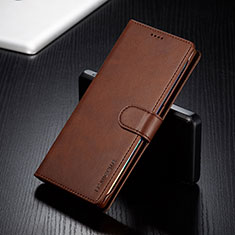 Leather Case Stands Flip Cover Holder LC2 for Huawei Nova 8i Brown