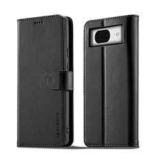 Leather Case Stands Flip Cover Holder LC4 for Google Pixel 8a 5G Black