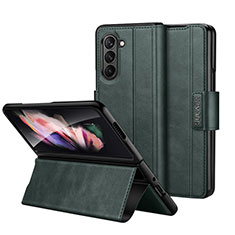 Leather Case Stands Flip Cover Holder LD1 for Samsung Galaxy Z Fold5 5G Green