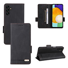 Leather Case Stands Flip Cover Holder LZ3 for Samsung Galaxy A04s Black