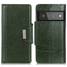 Leather Case Stands Flip Cover Holder M01L for Google Pixel 6 Pro 5G Green