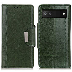 Leather Case Stands Flip Cover Holder M01L for Google Pixel 6a 5G Green