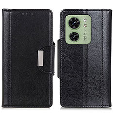 Leather Case Stands Flip Cover Holder M01L for Motorola Moto Edge (2023) 5G Black