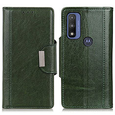 Leather Case Stands Flip Cover Holder M01L for Motorola Moto G Pure Green