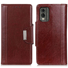 Leather Case Stands Flip Cover Holder M01L for Nokia C32 Brown