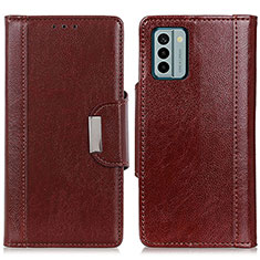 Leather Case Stands Flip Cover Holder M01L for Nokia G22 Brown