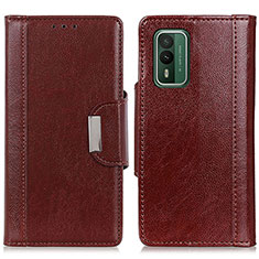 Leather Case Stands Flip Cover Holder M01L for Nokia XR21 Brown