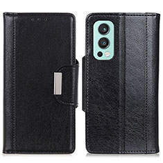 Leather Case Stands Flip Cover Holder M01L for OnePlus Nord 2 5G Black