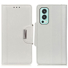 Leather Case Stands Flip Cover Holder M01L for OnePlus Nord 2 5G White