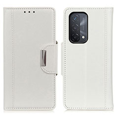 Leather Case Stands Flip Cover Holder M01L for OnePlus Nord N200 5G White