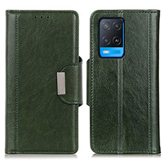 Leather Case Stands Flip Cover Holder M01L for Oppo A54 4G Green