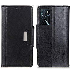 Leather Case Stands Flip Cover Holder M01L for Oppo A54s Black