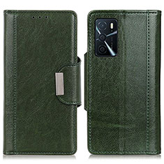 Leather Case Stands Flip Cover Holder M01L for Oppo A54s Green