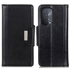 Leather Case Stands Flip Cover Holder M01L for Oppo A74 5G Black