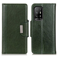 Leather Case Stands Flip Cover Holder M01L for Oppo A94 5G Green