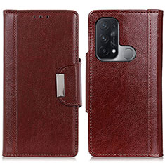 Leather Case Stands Flip Cover Holder M01L for Oppo Reno5 A Brown