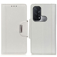 Leather Case Stands Flip Cover Holder M01L for Oppo Reno5 A White